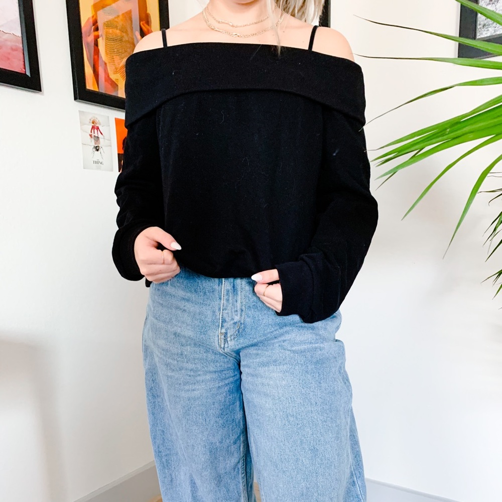 ASOS over the shoulder black sweatshirt